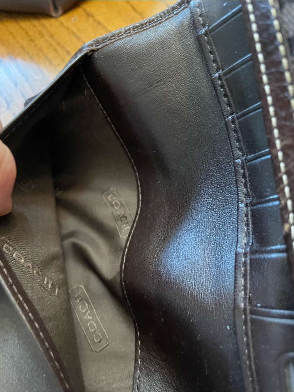Coach Brown Signature Canvas Continental Wallet - Picture 8 of 9